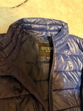 Guess Navy Quilted Puffer Jacket